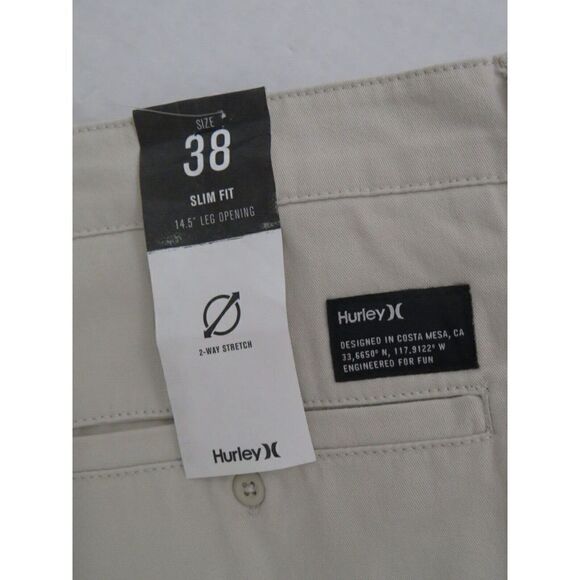 Hurley Men's Sz 38 Light Bone/Beige Slim Fit Worker Icon Pants - Picture 6 of 7